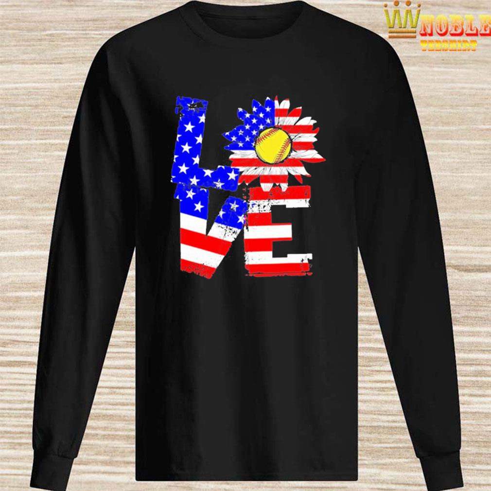 Love Sunflower Baseball American flag shirt, Hoodie, Tank Top 