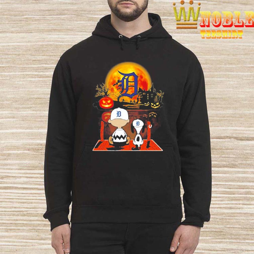 Detroit Tigers Peanuts Snoopy and Charlie Browns Watching Halloween Shirt,  hoodie, sweater, long sleeve and tank top