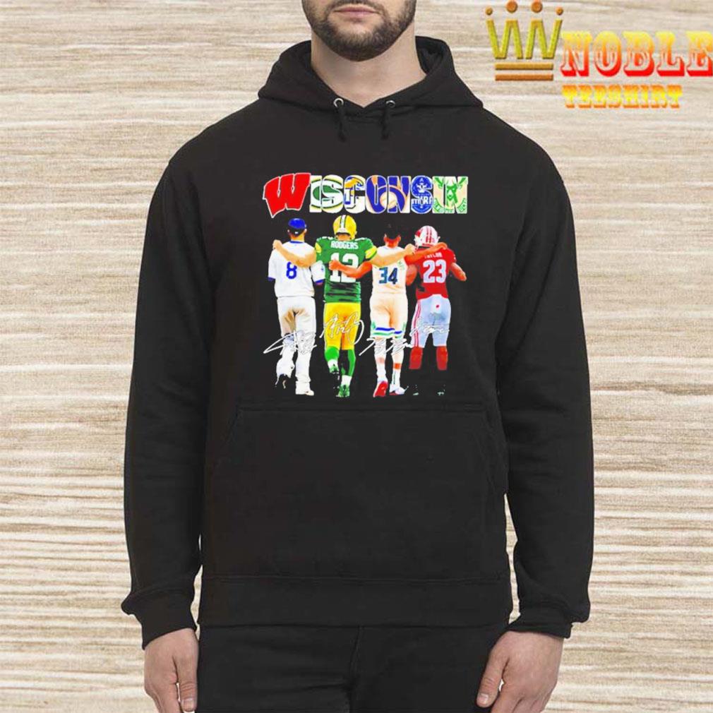 Wisconsin Ryan Braun Aaron Rodgers Giannis Antetokounmpo Jonathan Taylor  signatures shirt, hoodie, sweater, long sleeve and tank top