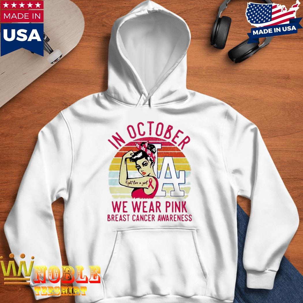 Dodgers in october we wear pink Breast Cancer shirt, hoodie, sweater and  v-neck t-shirt