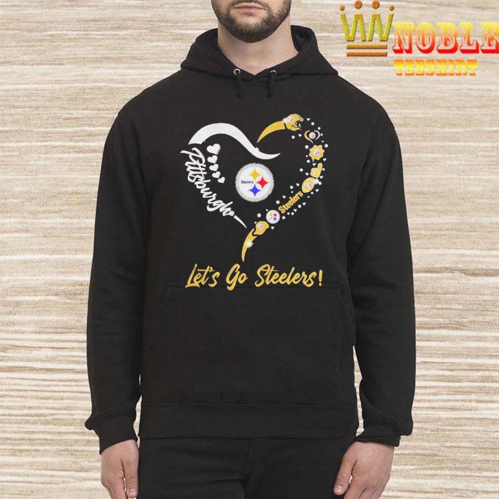 Pittsburgh Steelers Logo Heart Let's Go Steelers Shirt