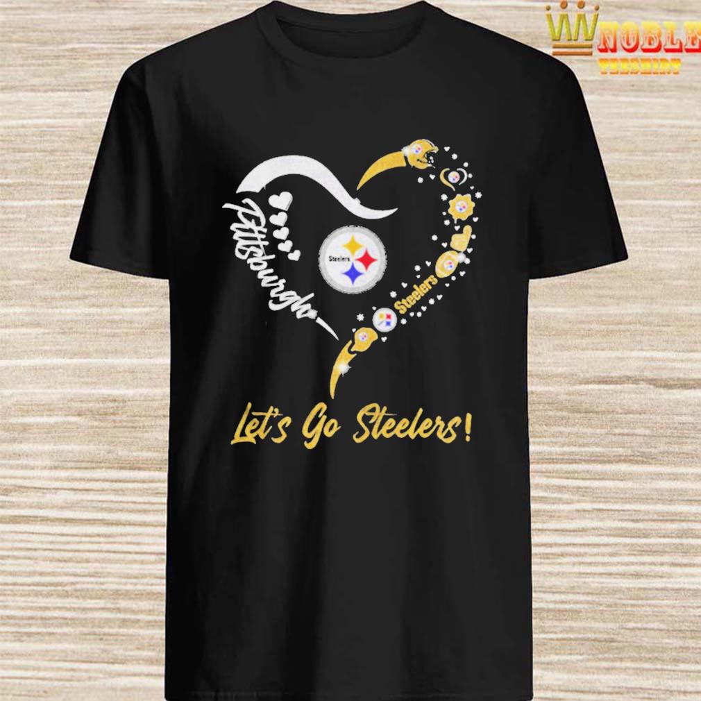 Pittsburgh Steelers Logo Heart Let's Go Steelers Shirt