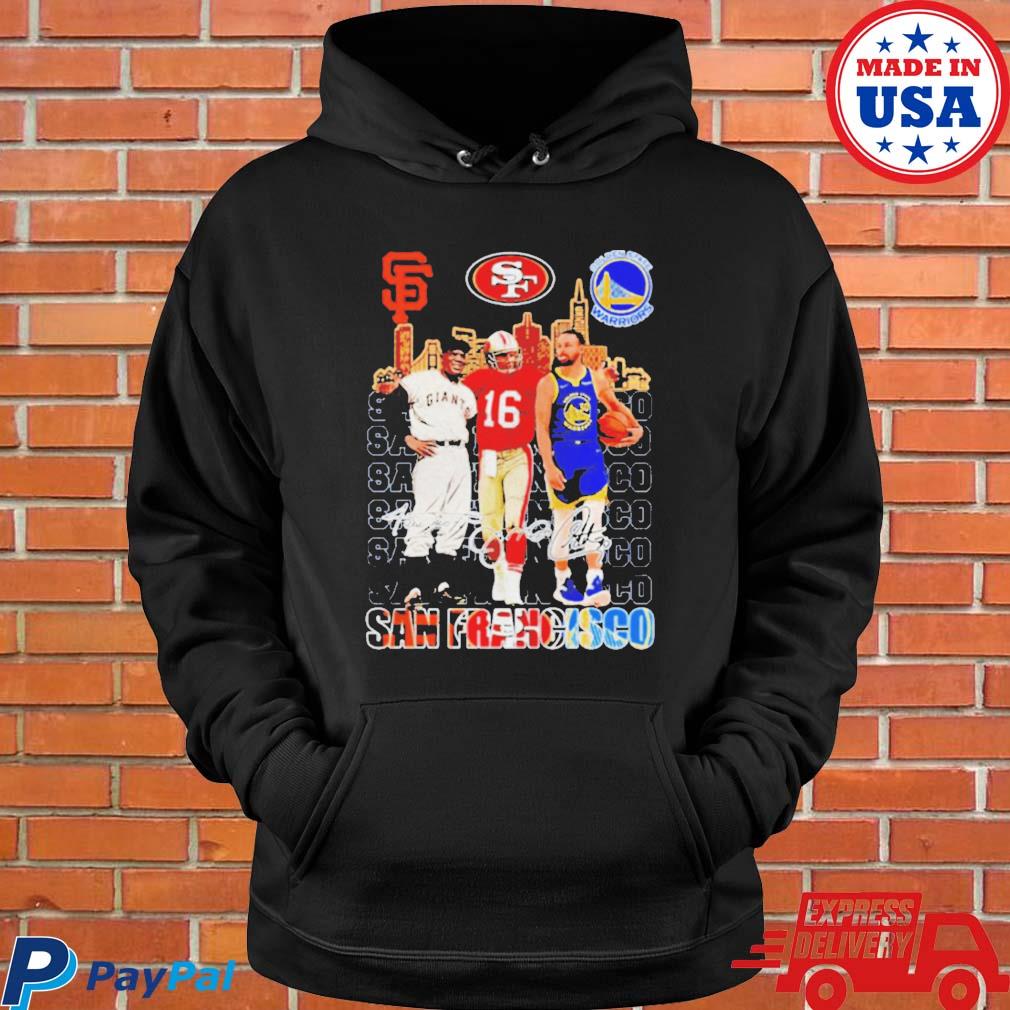 Official San francisco #30 stephen curry #16 Joe Montana #24 willie mays signatures T-s Hoodie