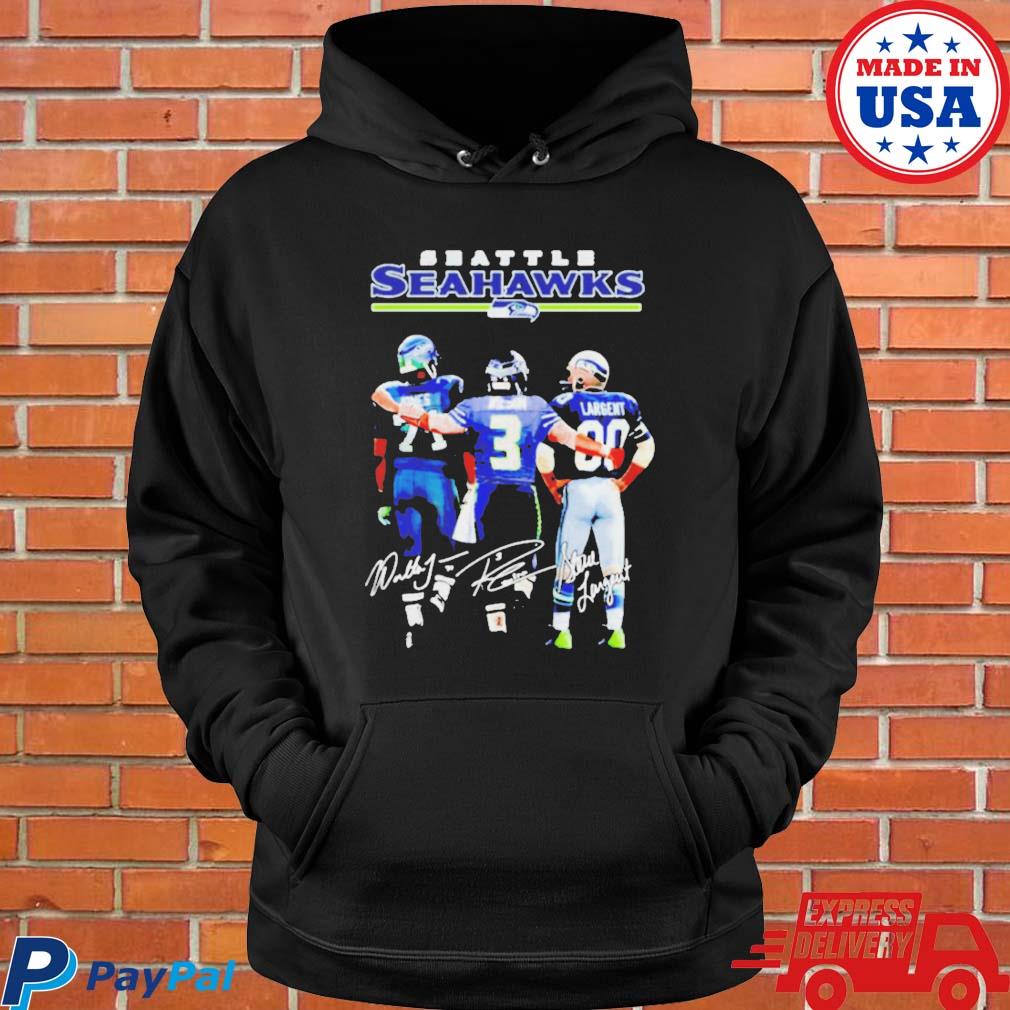 Official Seattle Seahawks jones and wilson and largent signatures T-s Hoodie