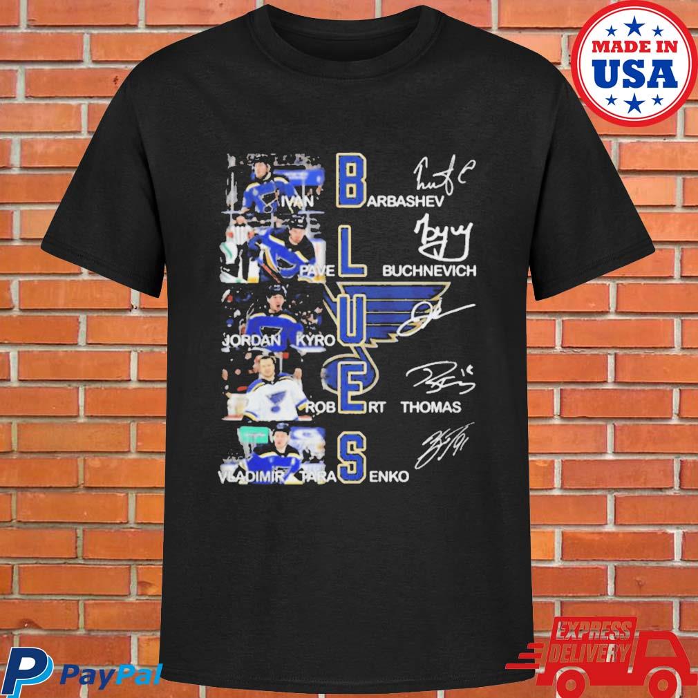 Official St. louis blues ivan barbashev pavel buchnevich Jordan kyrou 2022 signatures T-shirt
