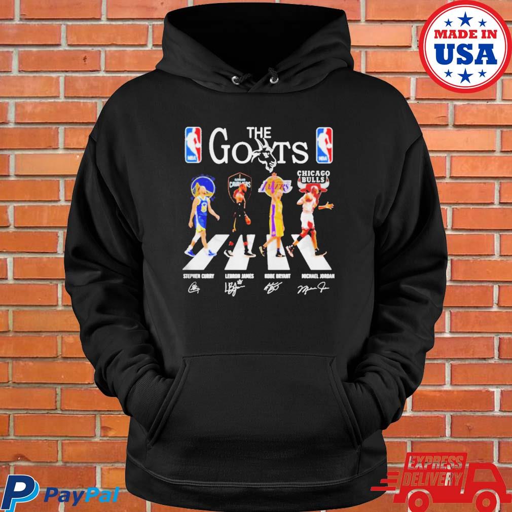 Official The goats stephen curry lebron james Kobe Bryant michael Jordan abbey road signatures T-s Hoodie