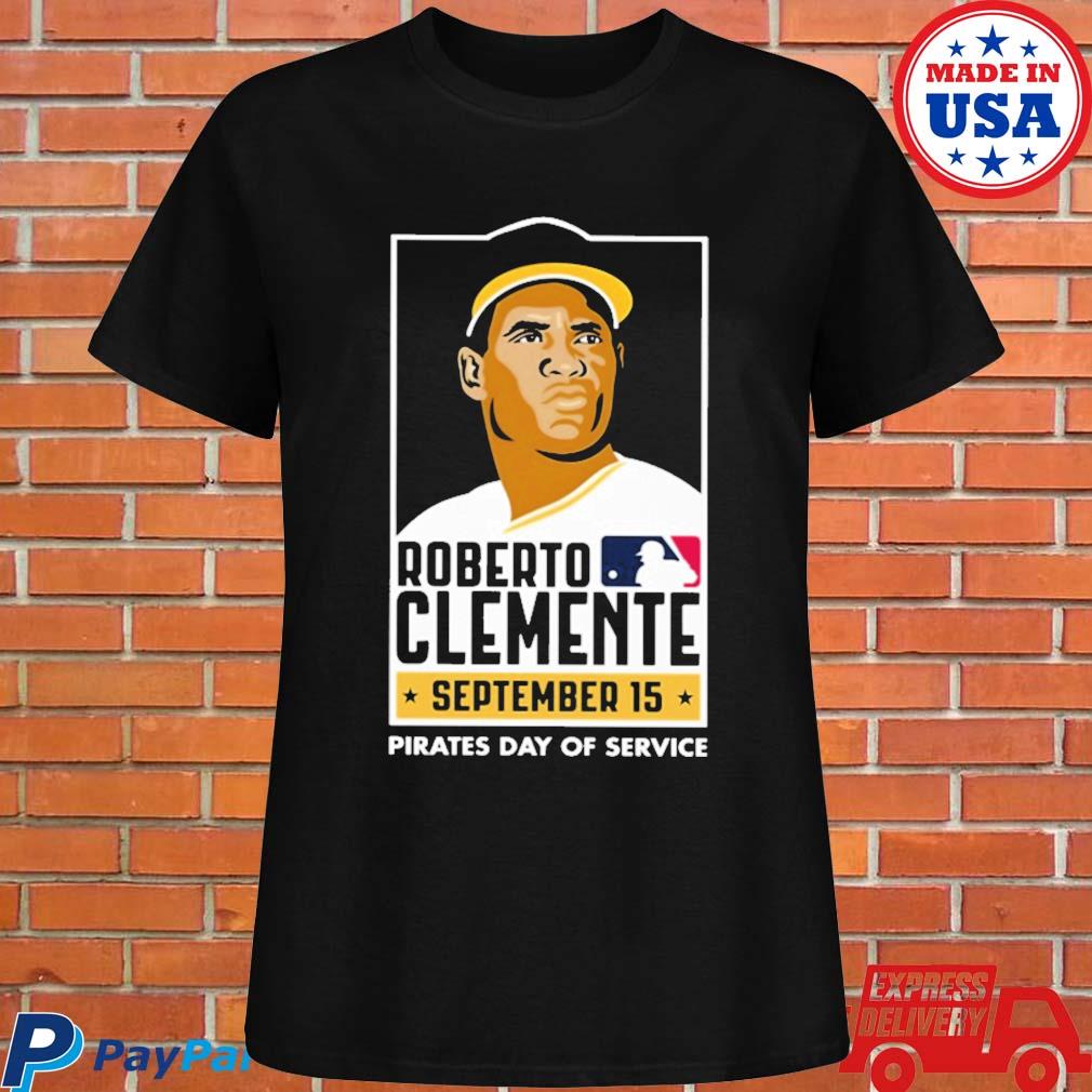 Roberto Clemente Pirates Name and Number Short Sleeve Fashion T Shirt