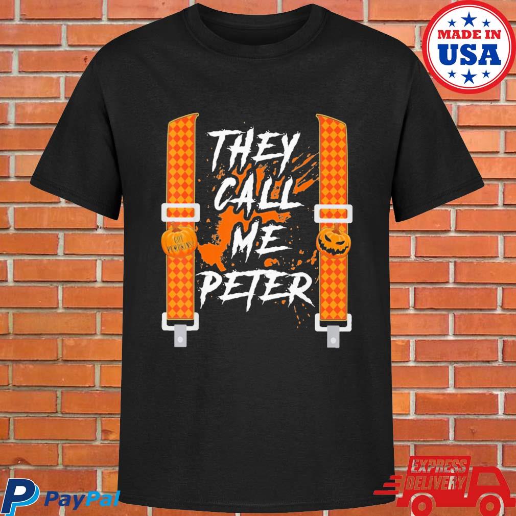 Official They call me peter halloween pumpkin eater couples costume T-shirt