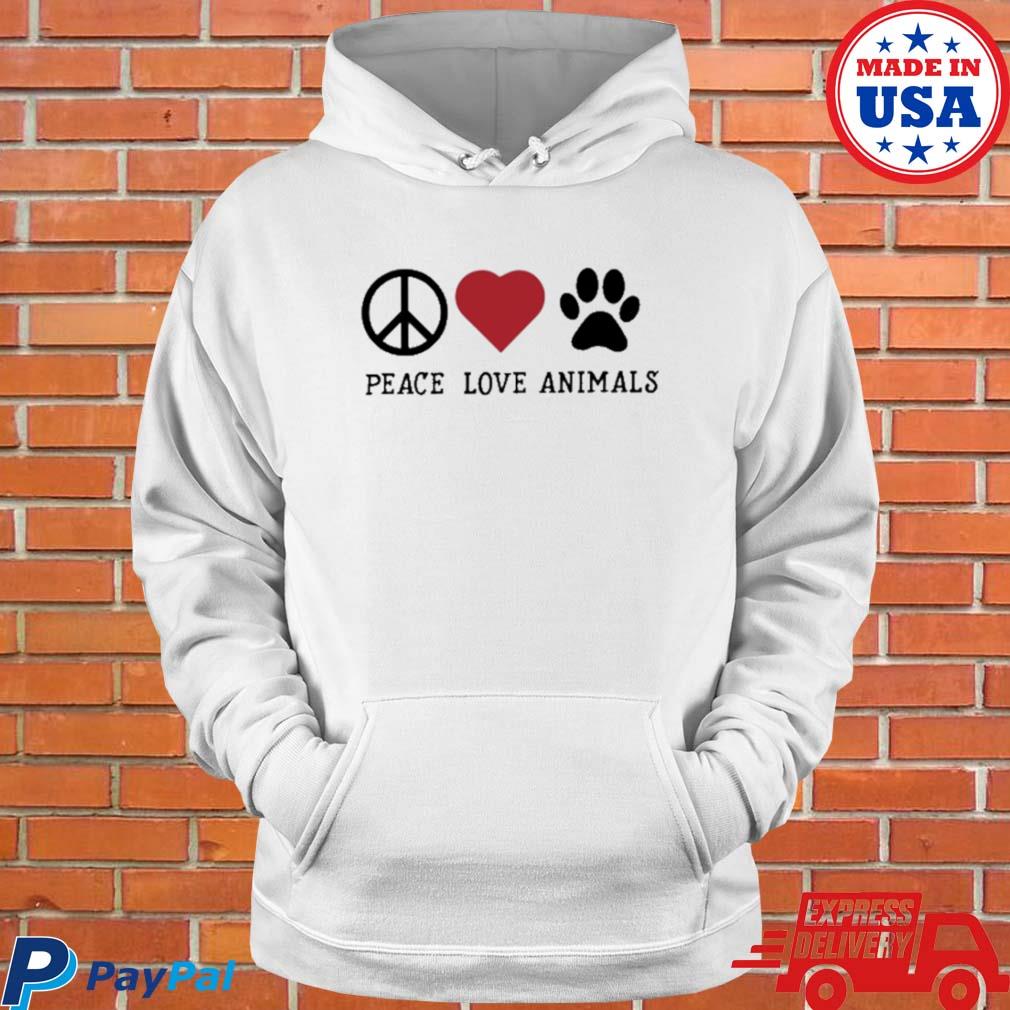 Official Peace love animals ladies T-s Hoodie