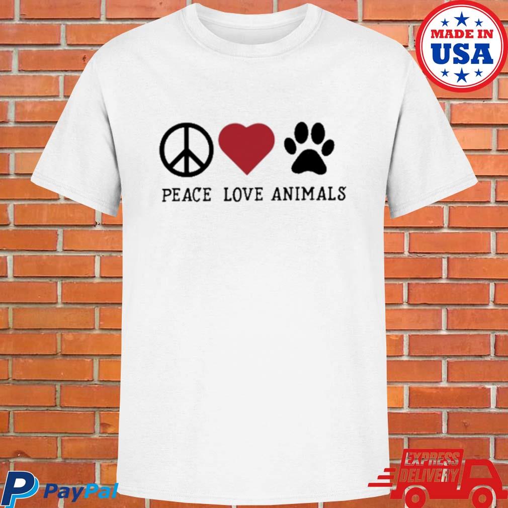 Official Peace love animals ladies T-shirt