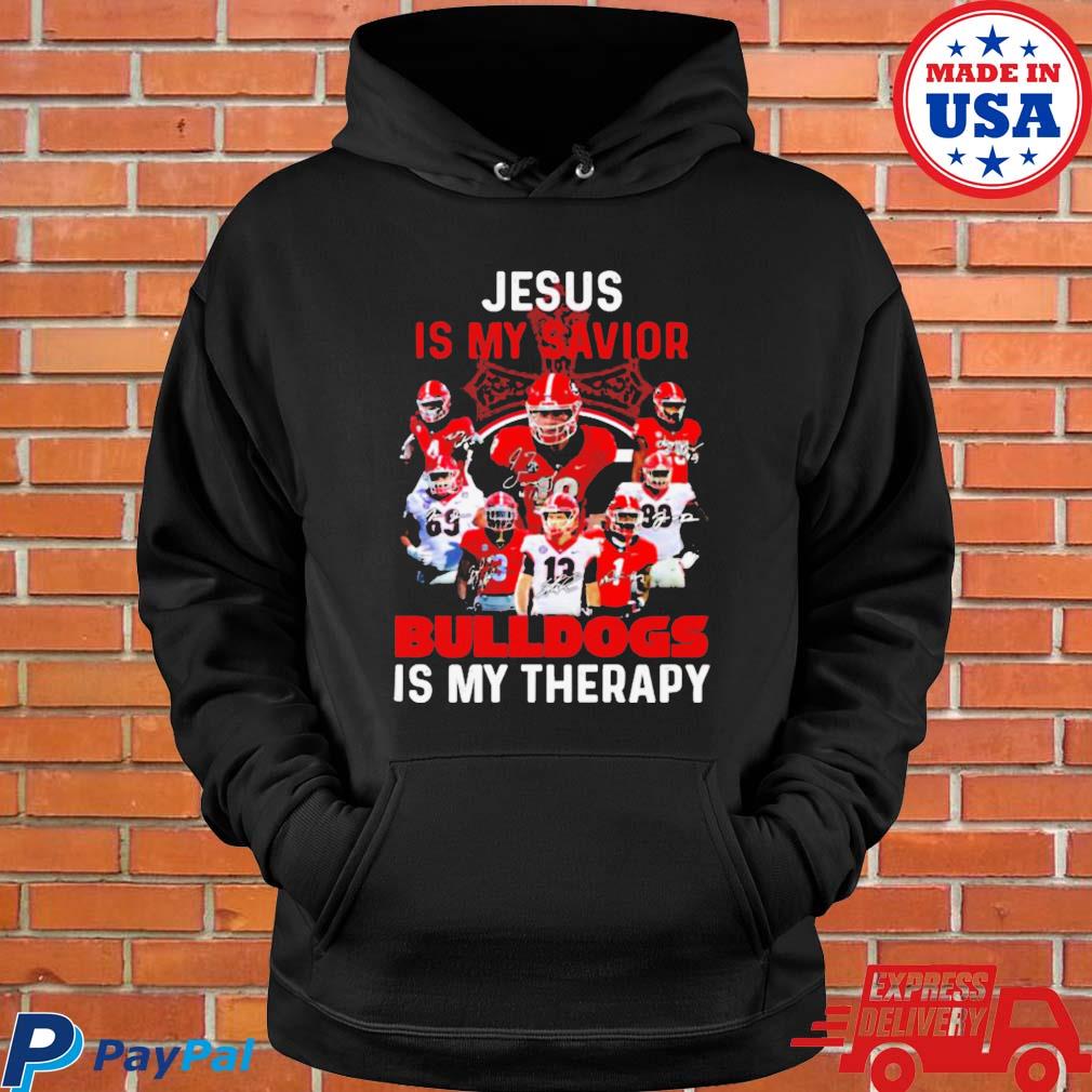 Top jesus is my savior Atlanta Braves is my therapy signatures