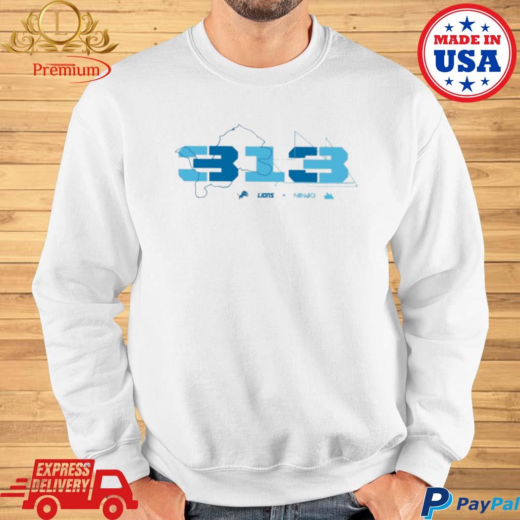 Official ninja x detroit lions 313 T-shirt, hoodie, tank top, sweater and  long sleeve t-shirt