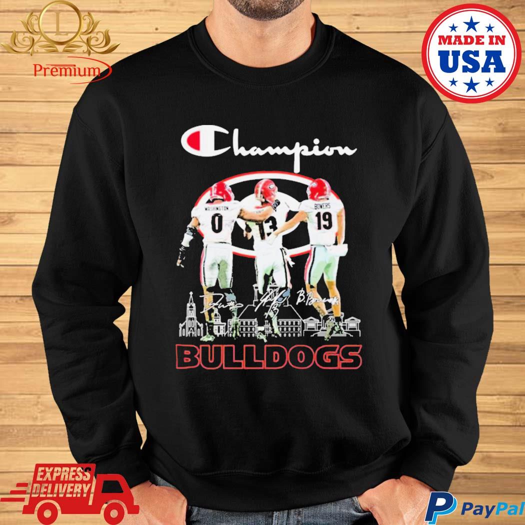 Champion Darnell Washington Stetson Bennett And Brock Bowers Georgia  Bulldogs Signatures Shirt, hoodie, sweater, long sleeve and tank top