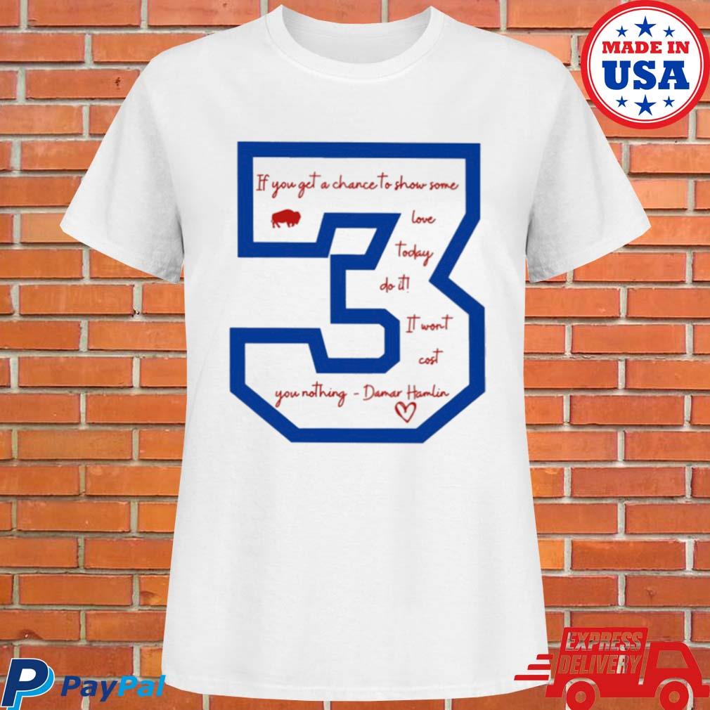 2022 Shop Love for 3 Damar Hamlin T Shirt