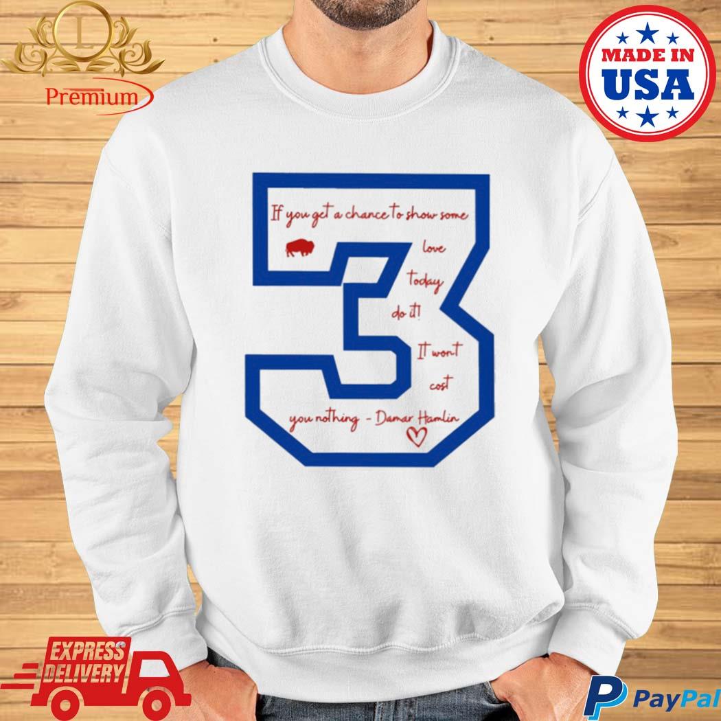 Love For 3 Damar Hamlin 2023 Shirt, hoodie, sweater, long sleeve