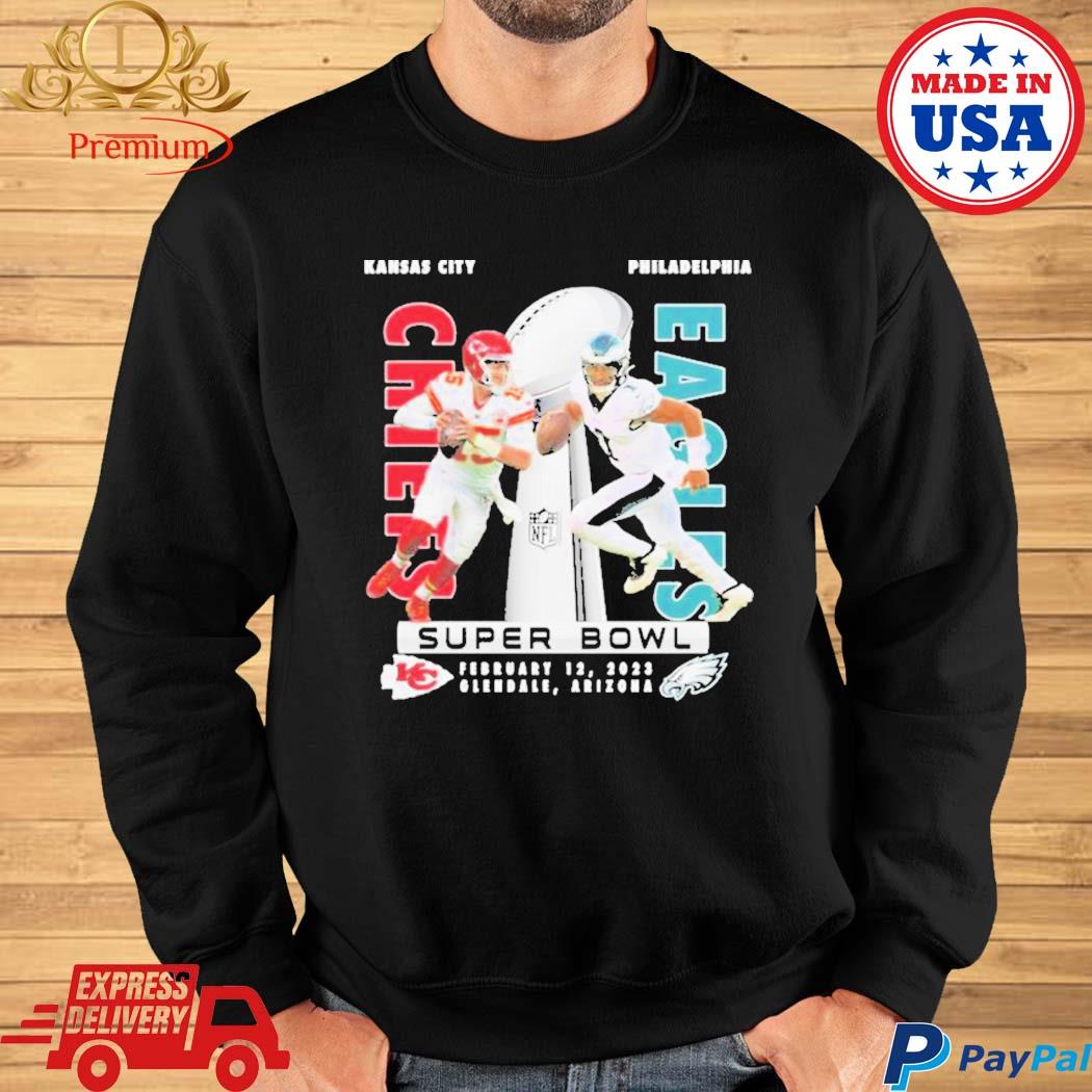 February 12 2023 super bowl Kansas City Chiefs vs Philadelphia eagles shirt,  hoodie, sweater and long sleeve