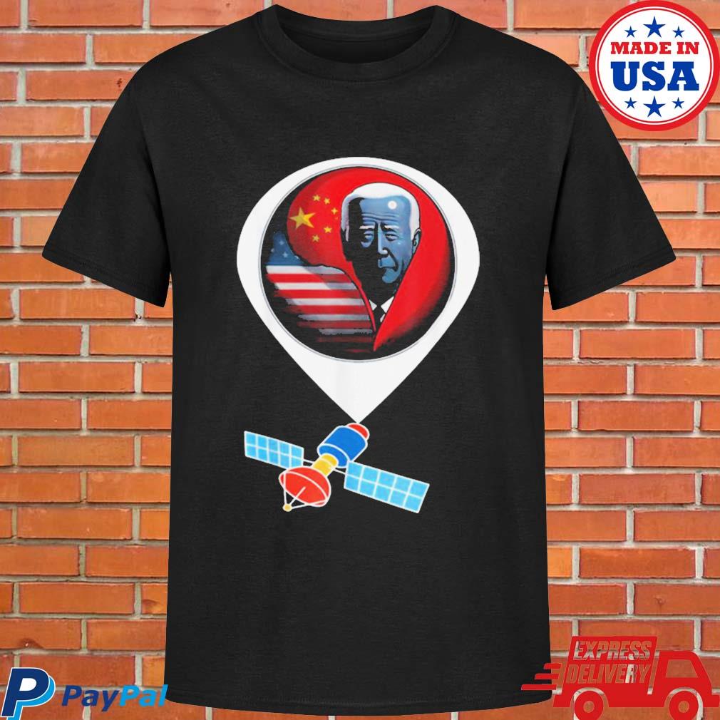 Official Chinese spy balloon surveillance Joe Biden xI jinping China flag T-shirt
