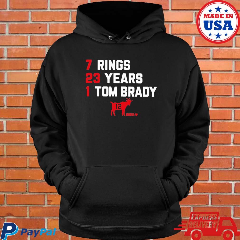 Tom Brady Goat 7 rings 23 year 1 tom brady shirt, hoodie, sweater and long  sleeve