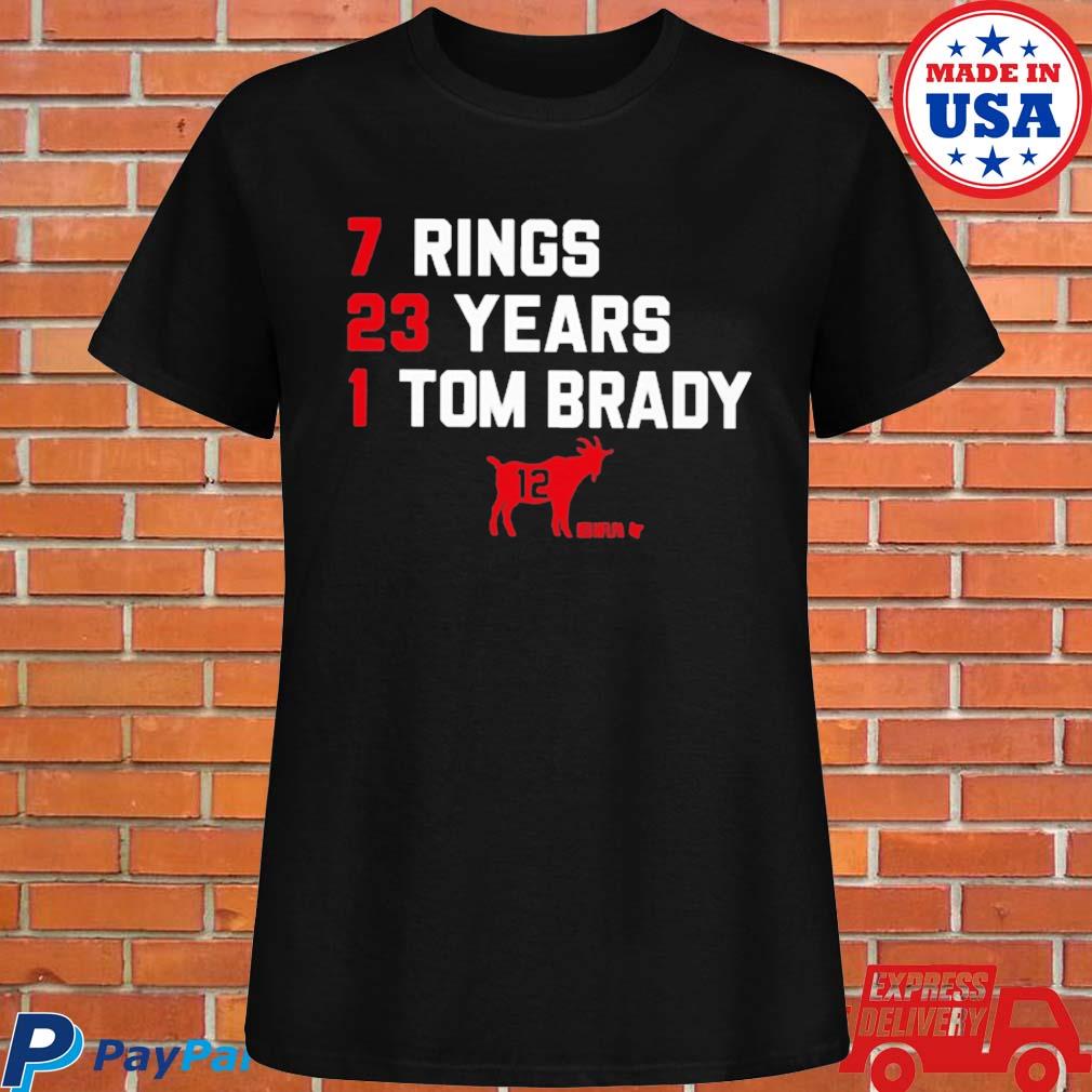 Tom Brady Goat 7 Rings 23 years 1 Tom Brady shirt, hoodie, sweater, long  sleeve and tank top