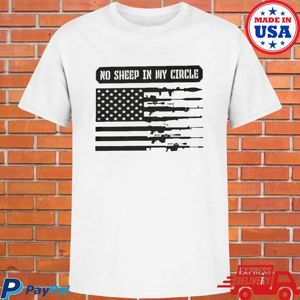 Official Guns no sheep in my circle American flag T-shirt