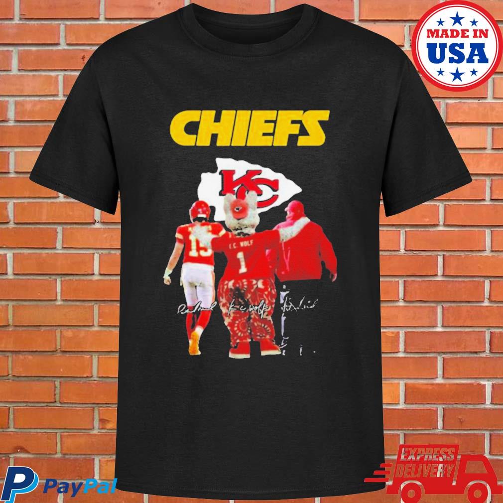 Official Kansas city Chiefs mascot Football signatures 2023 T-shirt