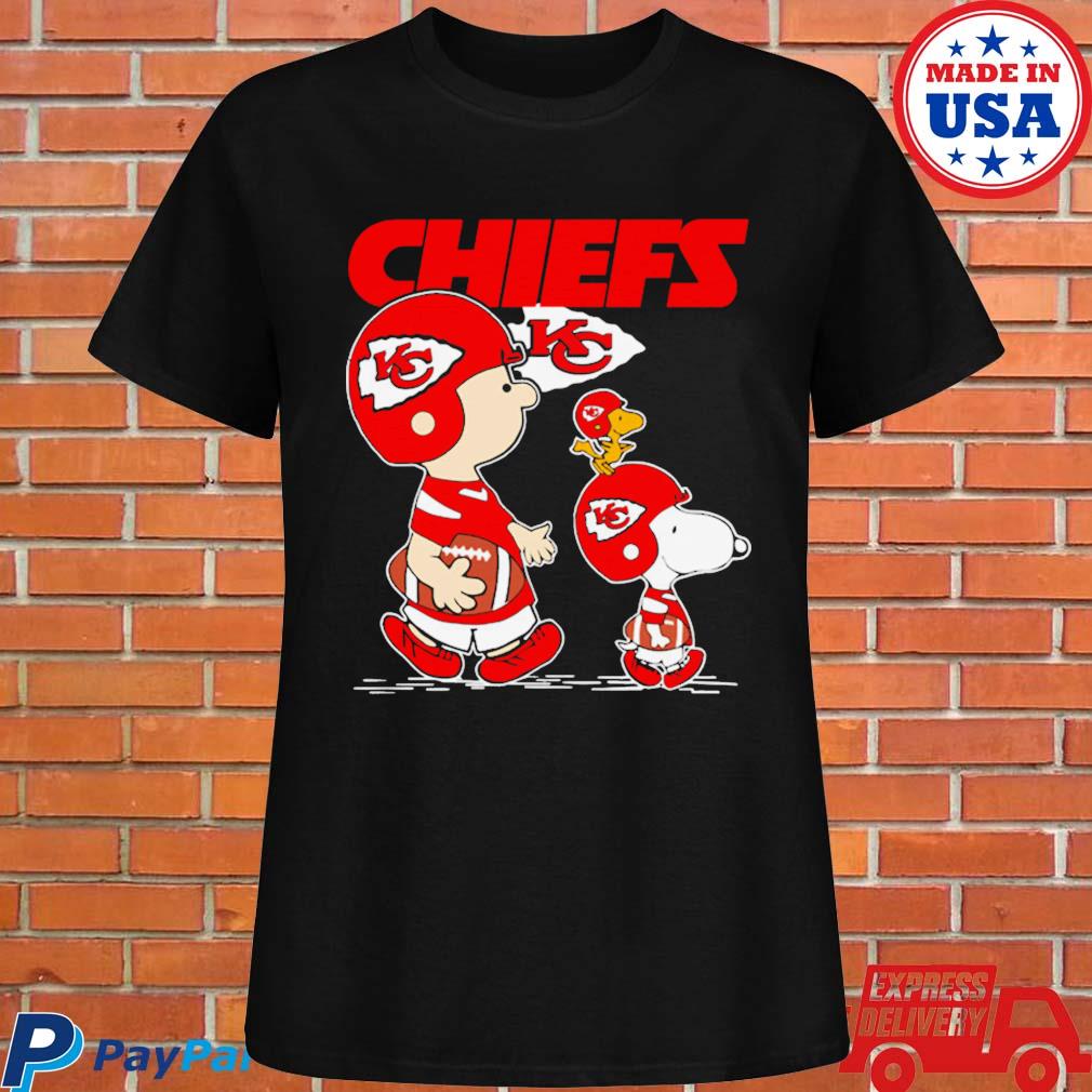 Official Snoopy and charlie playing Kansas city Chiefs T-shirt, hoodie,  tank top, sweater and long sleeve t-shirt