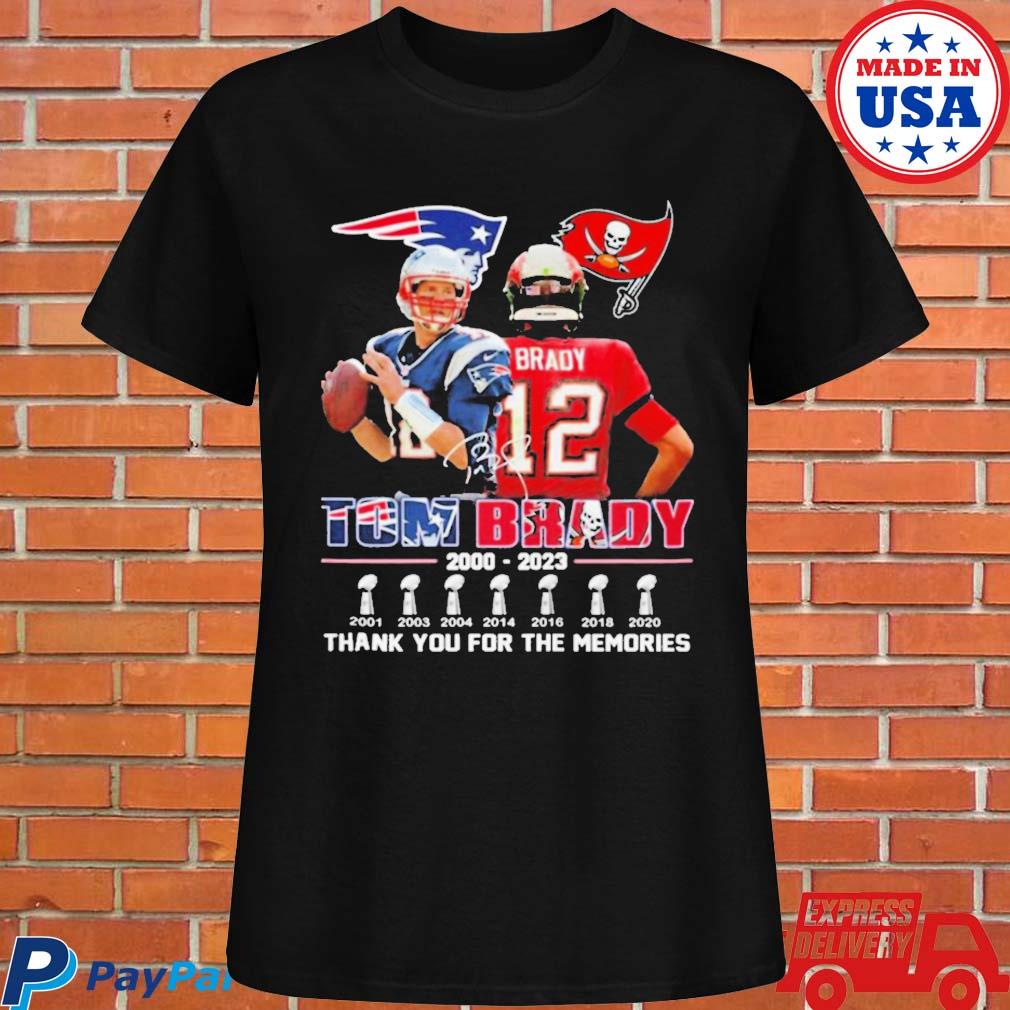 Official Tom Brady 2000 - 2023 thank you for the memories shirt, hoodie,  sweater, long sleeve and tank top