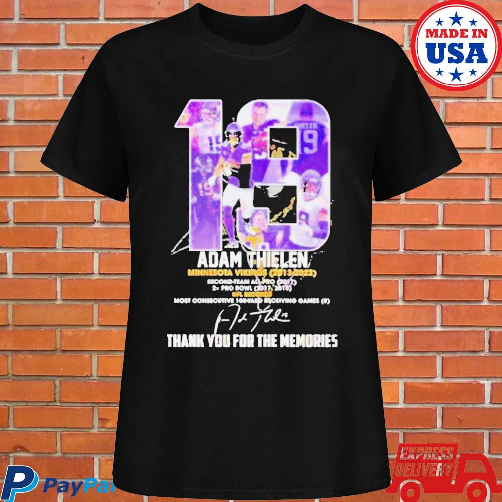 Official 19 Adam Thielen 2013 – 2023 Thank You For The Memories T-Shirt,  hoodie, sweater, long sleeve and tank top