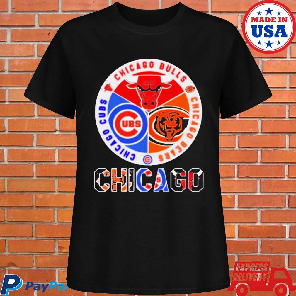 Official Chicago Cubs, Bears and Bulls official logo shirt, hoodie,  sweater, long sleeve and tank top