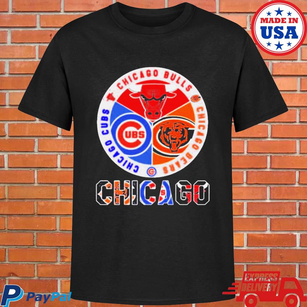 Official chicago bulls chicago bears and Chicago Cubs logo teams