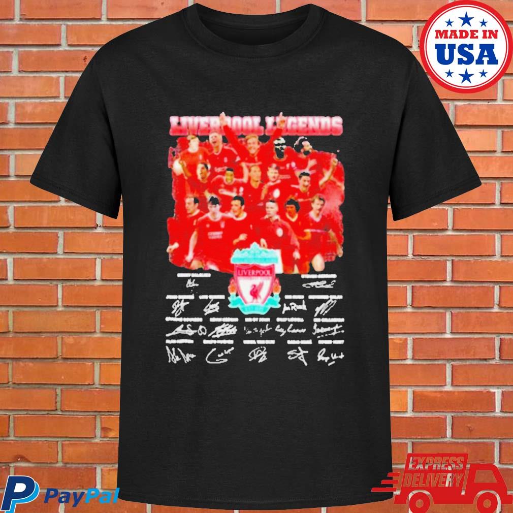 Official Liverpool legends thank you fans signatures T-shirt