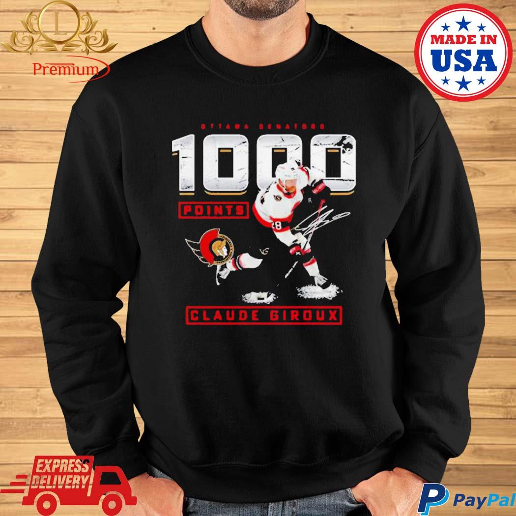 Claude Giroux Ottawa Senators Fanatics Branded 1000 Career Points T-shirt