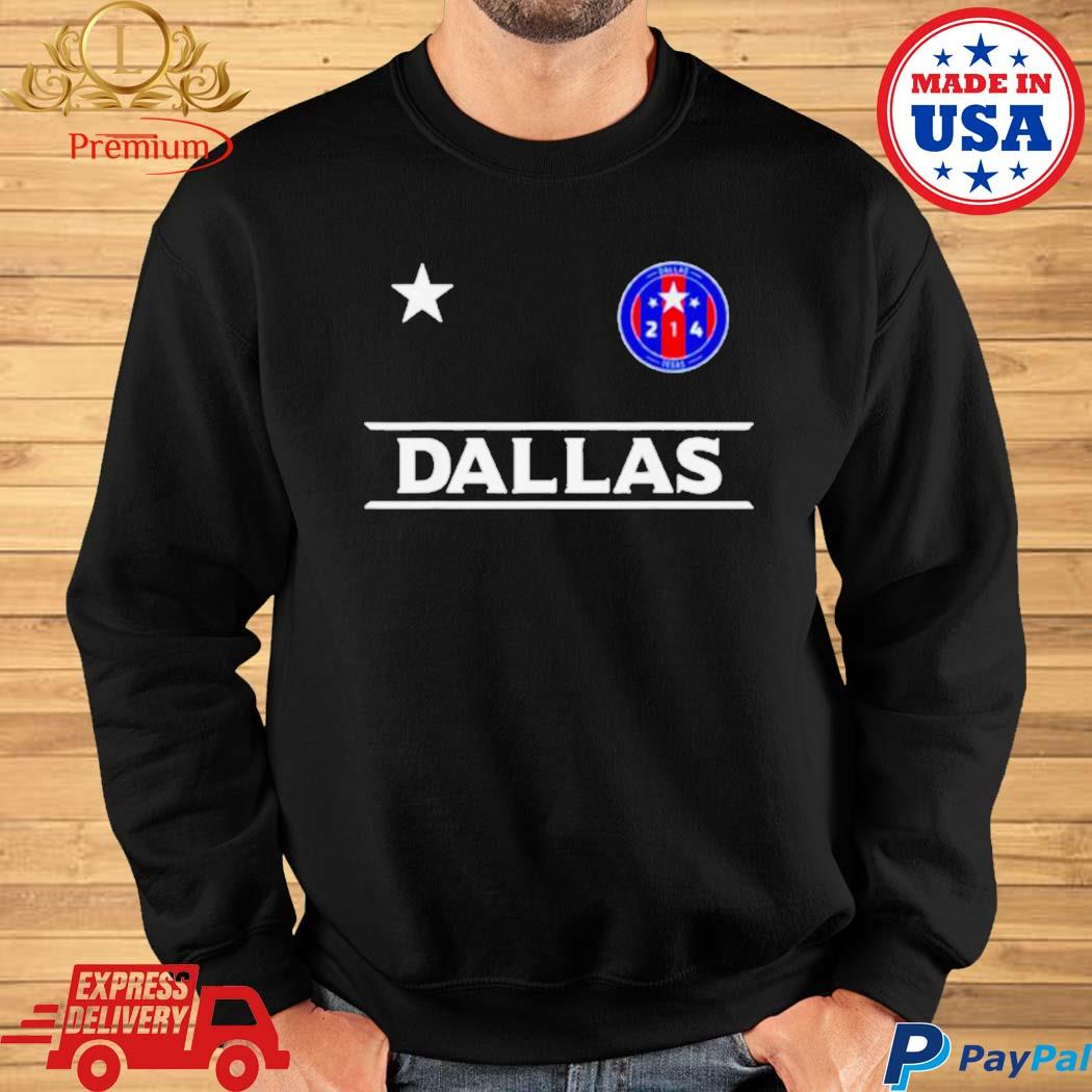 Dallas City 214 Round Badge With Stars Texas Designer » 7PrintPurple Shirt  for Sale