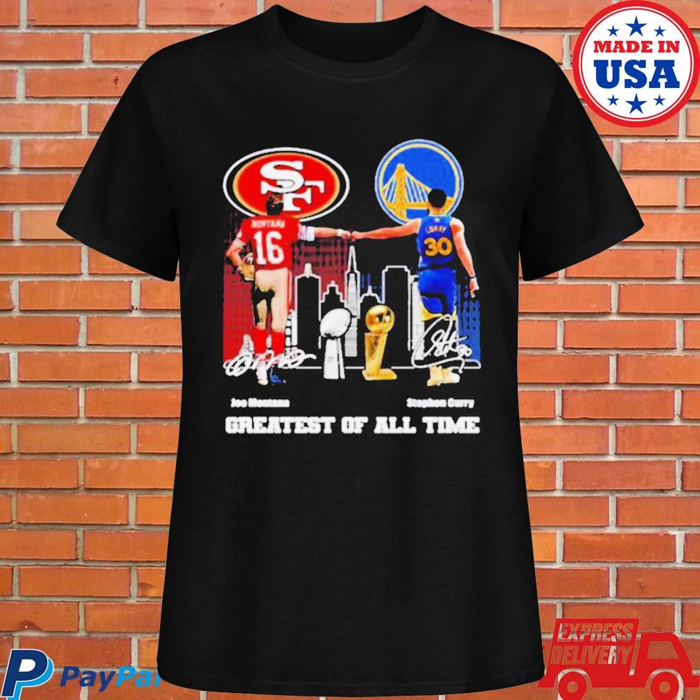 Official Joe Montana and stephen curry greatest of all time signatures T- shirt, hoodie, tank top, sweater and long sleeve t-shirt