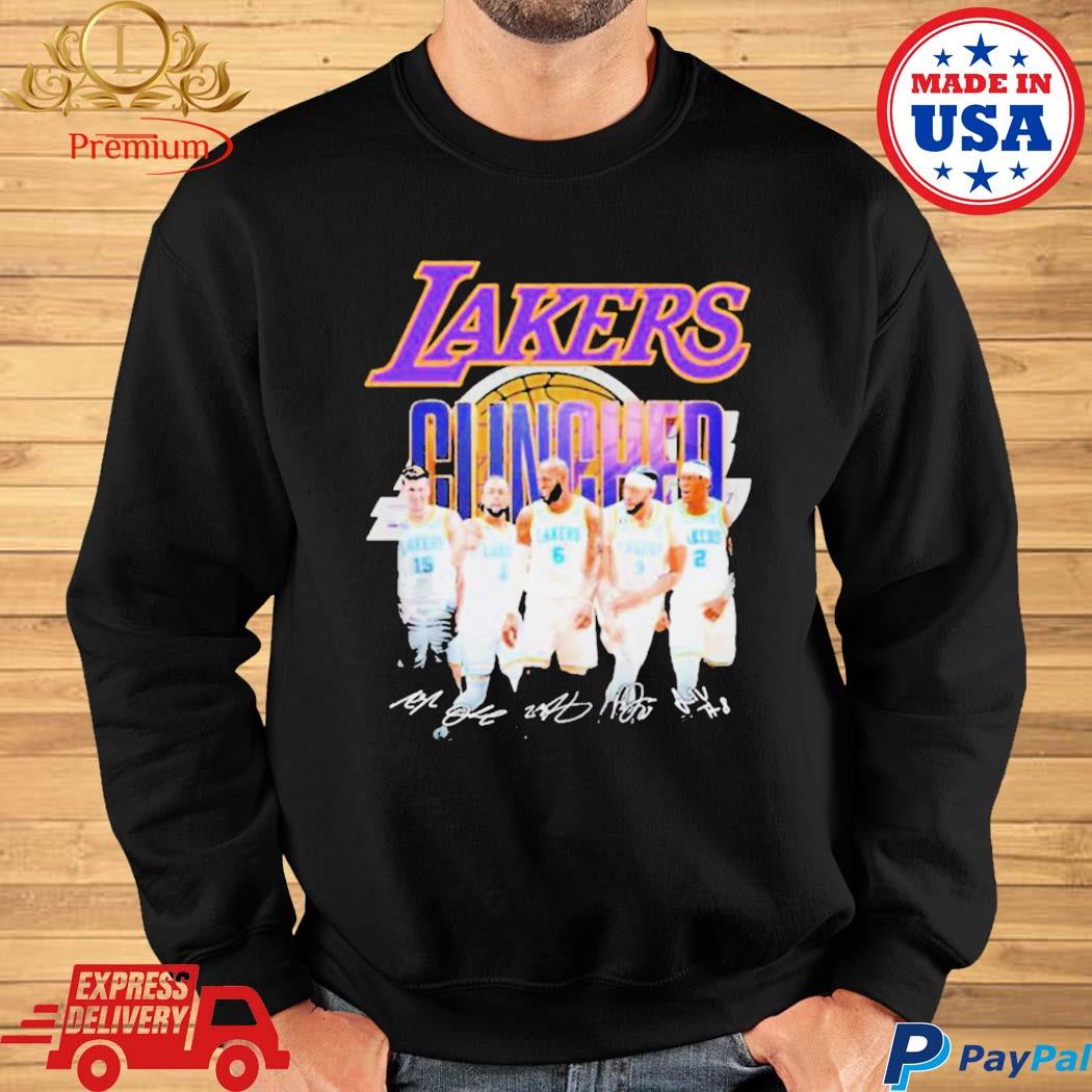 Official Los Angeles Lakers team Clinched 2023 NBA Playoffs signatures shirt  - Limotees
