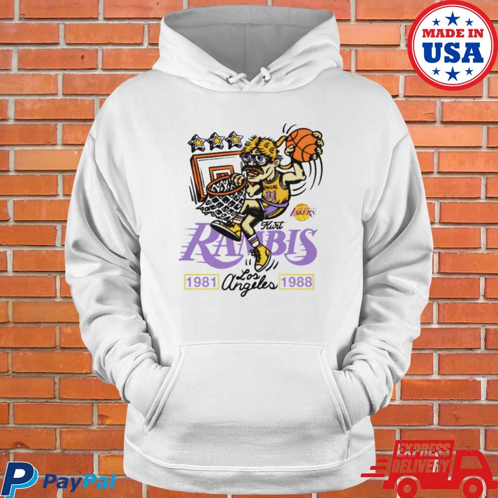 mitchell And Ness Kurt Rambis Gray Los Angeles Lakers Name And Number T- shirt