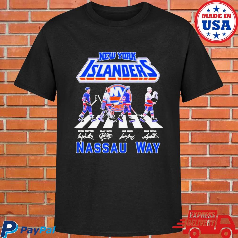 New York Islanders Abbey Road 2023 Nassau Way Signatures T-shirt