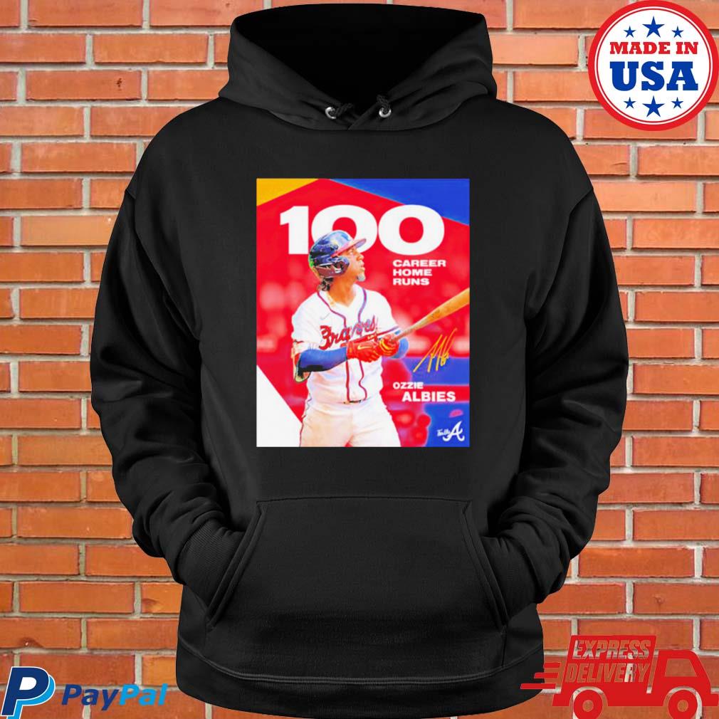 Official Ozzie albies 100 career home runs T-shirt, hoodie, tank top,  sweater and long sleeve t-shirt