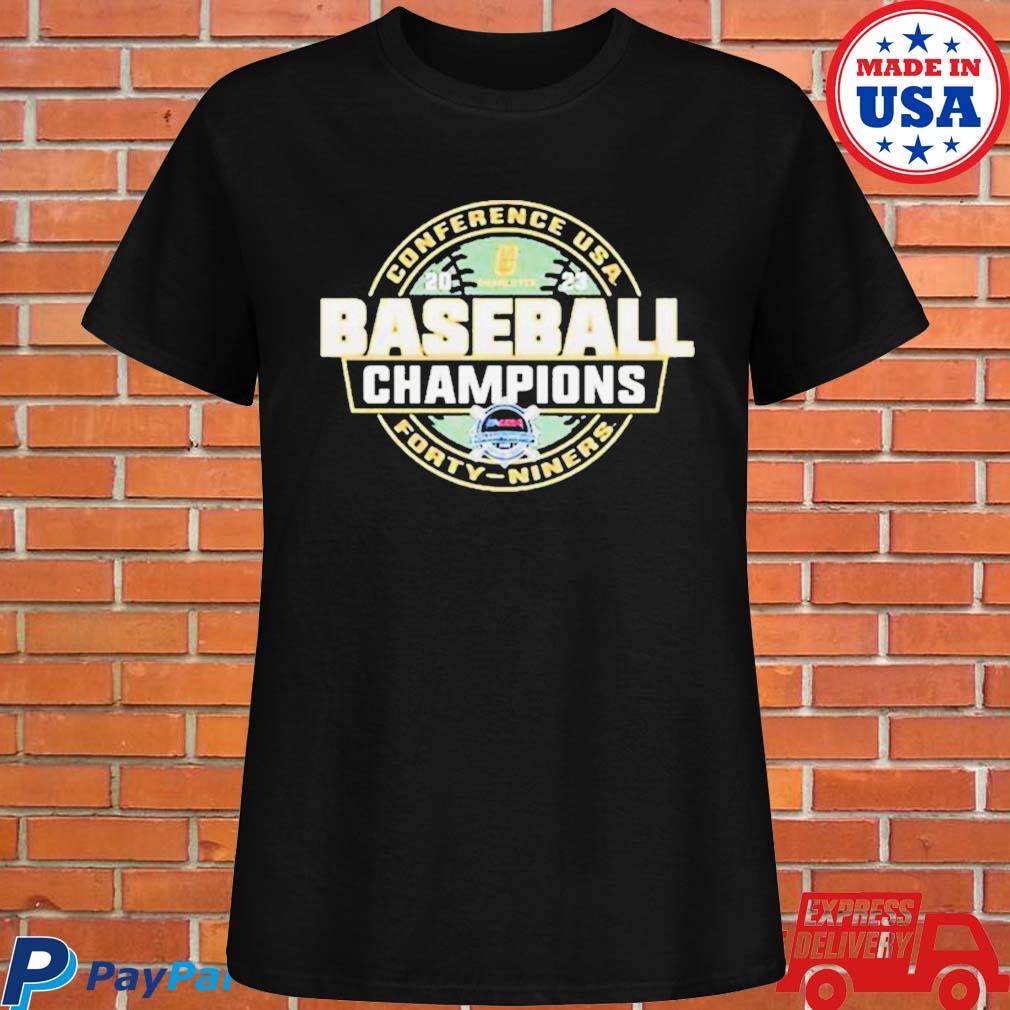 Official 2023 division i champions baseball charlotte 49ers baseball shirt,  hoodie, tank top, sweater and long sleeve t-shirt