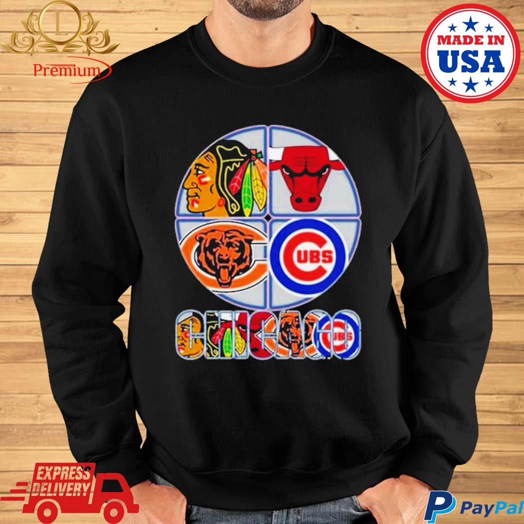 Chicago Bears Chicago Bulls Chicago Cubs 2023 logo shirt, hoodie, sweater,  long sleeve and tank top