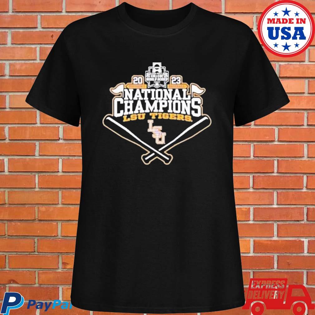 LSU Tigers Baseball 2023 Men College World Series Champions Baseball Jersey  -  Worldwide Shipping