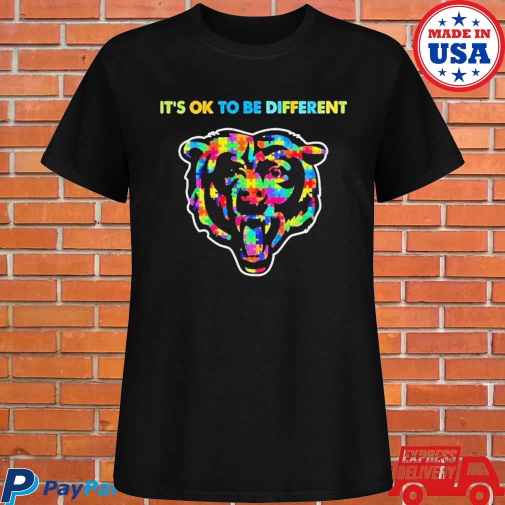 Official Chicago bears grandkids autism it's ok to be different T-shirt,  hoodie, tank top, sweater and long sleeve t-shirt