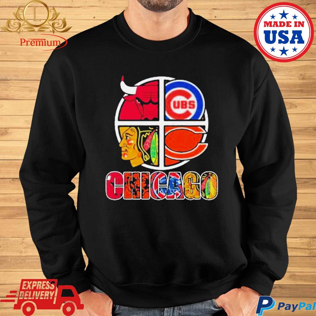 Chicago Cubs Bulls Bears And Blackhawks Logo Shirt, hoodie