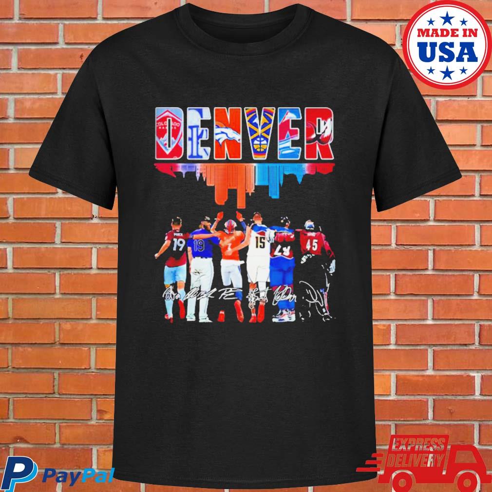 Denver Sports Teams Skyline City Players Signatures Shirt - Bring