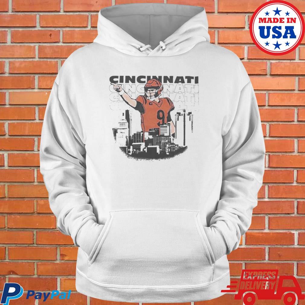 Joe Burrow No 9 Cincinnati Skyline Shirt - Peanutstee