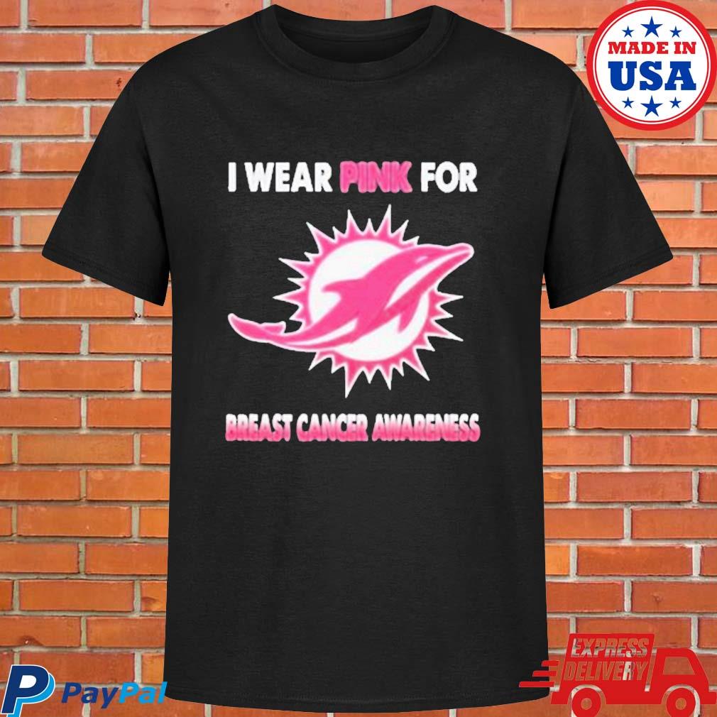 Official MiamI dolphins I wear pink for breast cancer awareness T