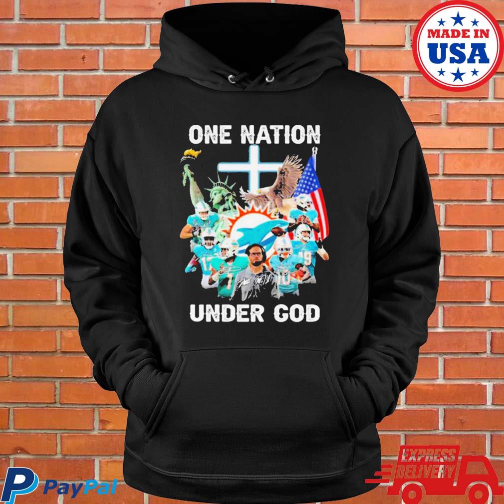 Miami Dolphins Team One Nation Under God Signatures Shirt, hoodie