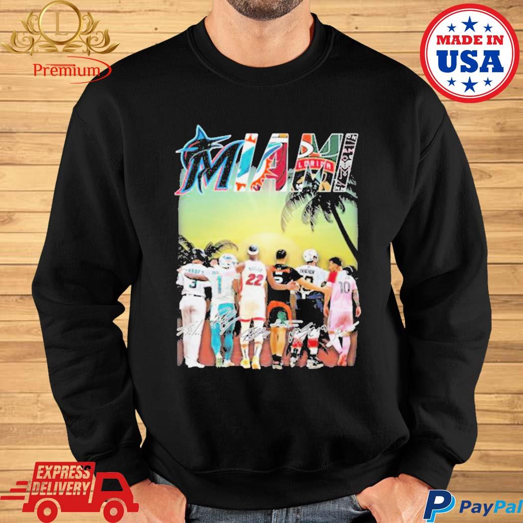 Official miamI sports teams miamI marlins miamI dolphins miamI heat miamI  panthers 2023 shirt, hoodie, sweater, long sleeve and tank top