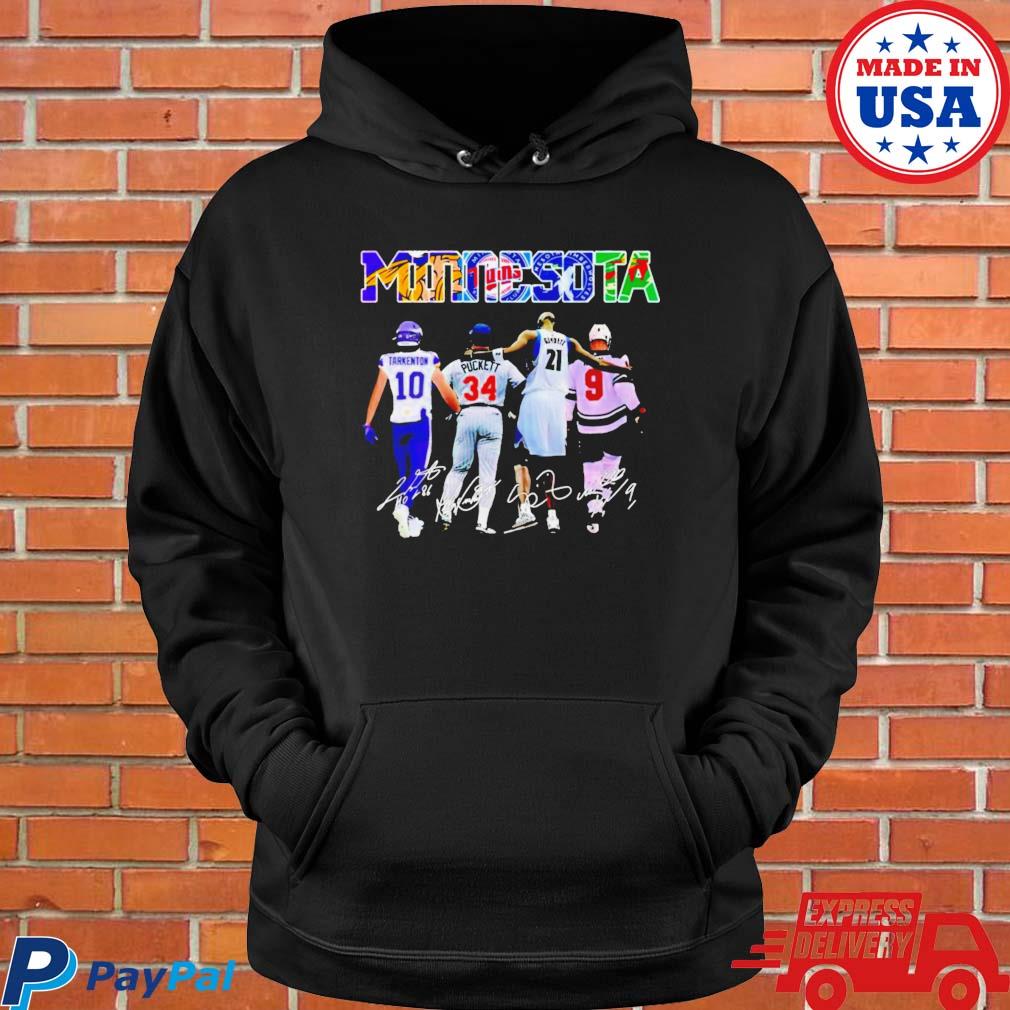 Minnesota sports teams Fran Tarkenton Kirby Puckett Kevin Garnett Mikko  Koivu signatures shirt, hoodie, sweater, long sleeve and tank top