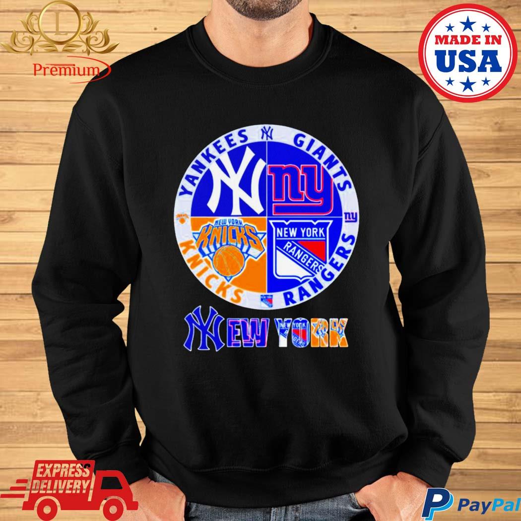 Official New york yankees giants knicks rangers logo T-shirt, hoodie, tank  top, sweater and long sleeve t-shirt